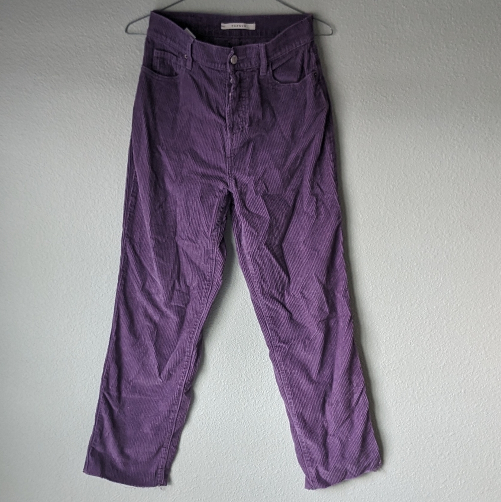 Corduroy high-rise pants